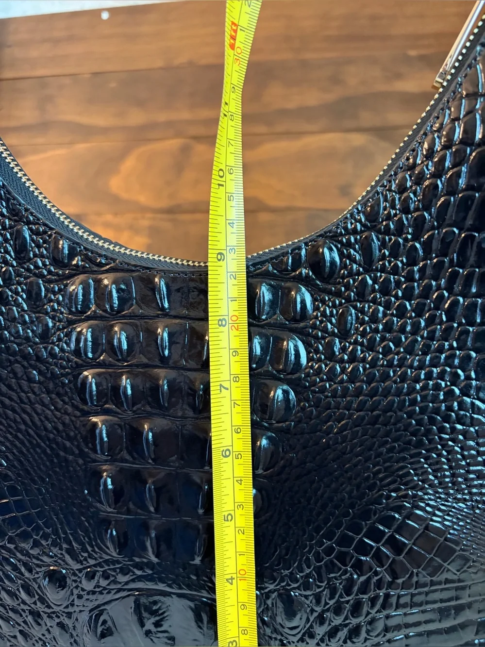 Brahmin Croc Embossed Tabitha Kairos Shoulder Bag Hobo Purse Gold Accent NWOT